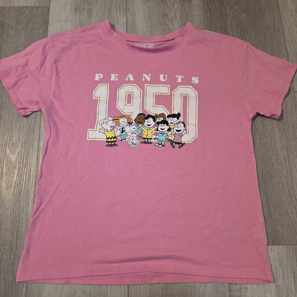 Peanuts 1950 Pink Graphic T-Shirt Snoopy Charlie Brown Kids Size Large 14 - Picture 3 of 8